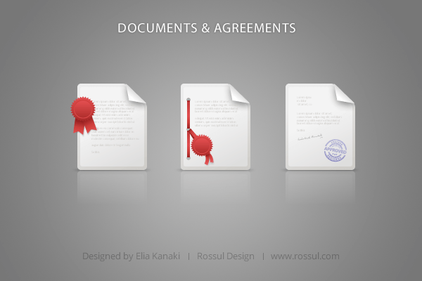 Blog Post. Agreements & Documents Icon Set Preview