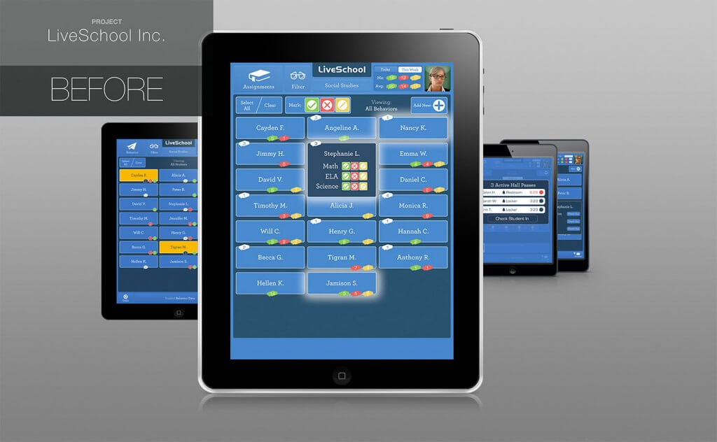 LiveSchool App Design Before Working With Rossul Design