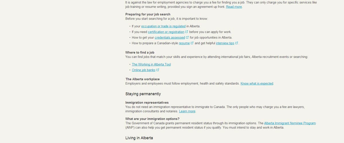 Alberta Immigration Website Thumbnail