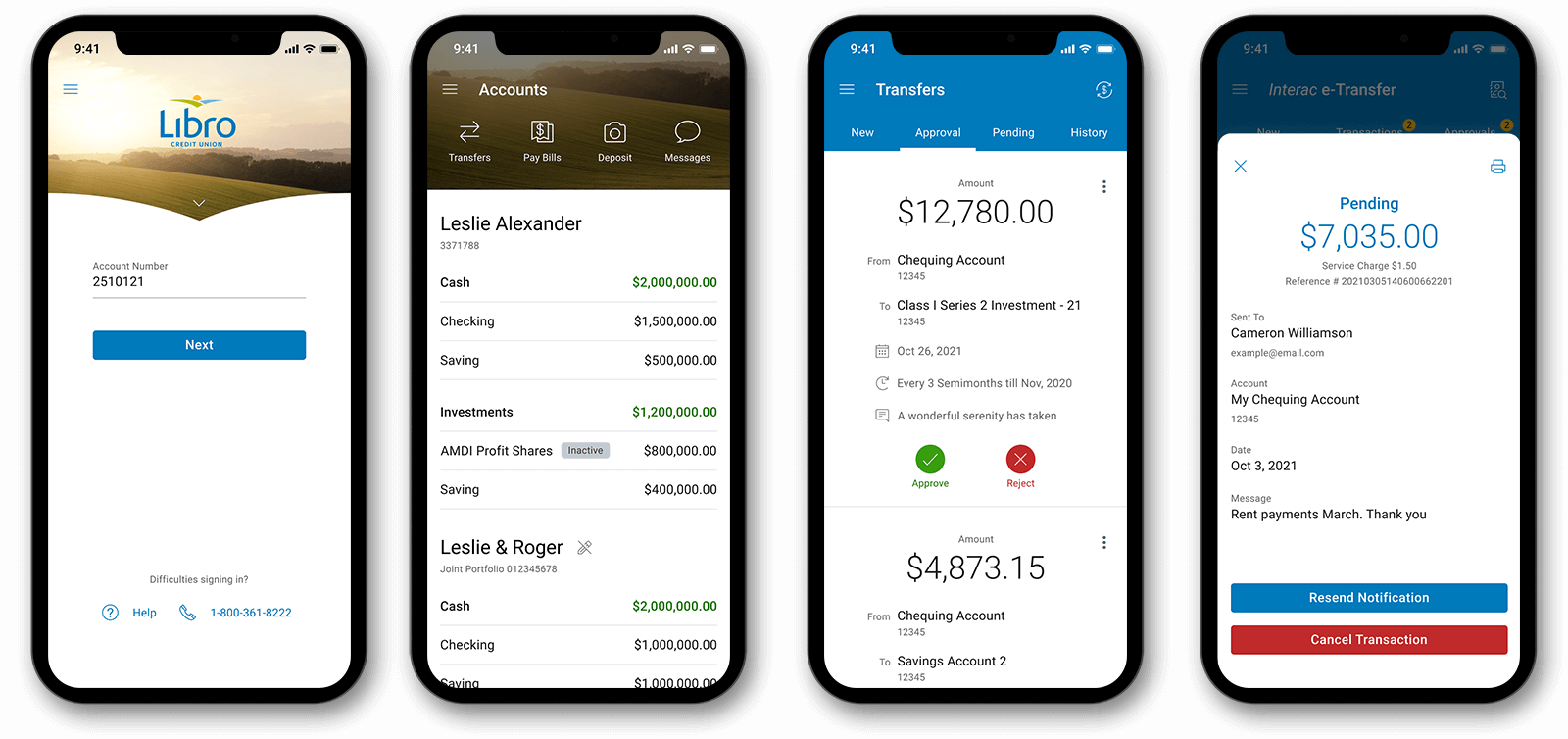 New mobile banking app pages showcasing redesigned UX