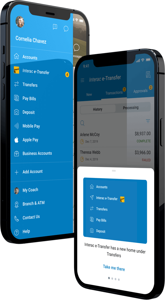 Libro mobile banking app menus