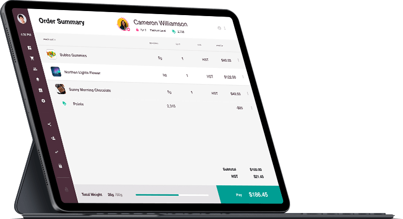 Order summary page UI for commercial point-of-sale app displaying order details.