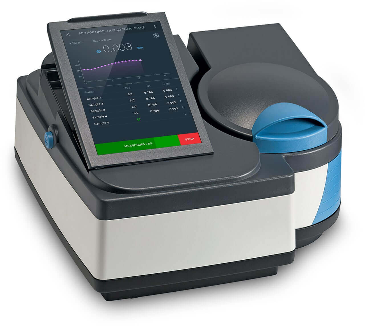Spectrophotometer with redesigned embedded touchscreen