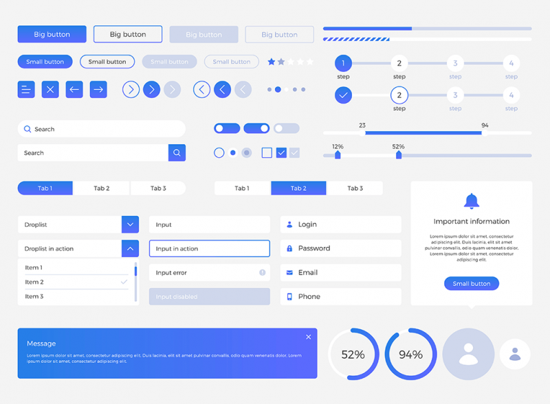 Design System, Components Library Illustrations.